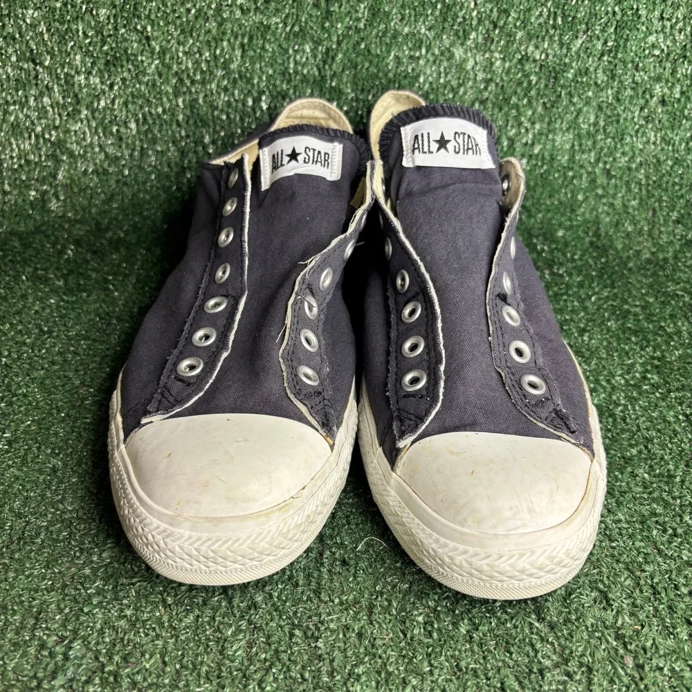 Converse Chuck Taylor All Star Low Slip On Washed Black Canvas Sneakers Mens 13 - Picture 2 of 12